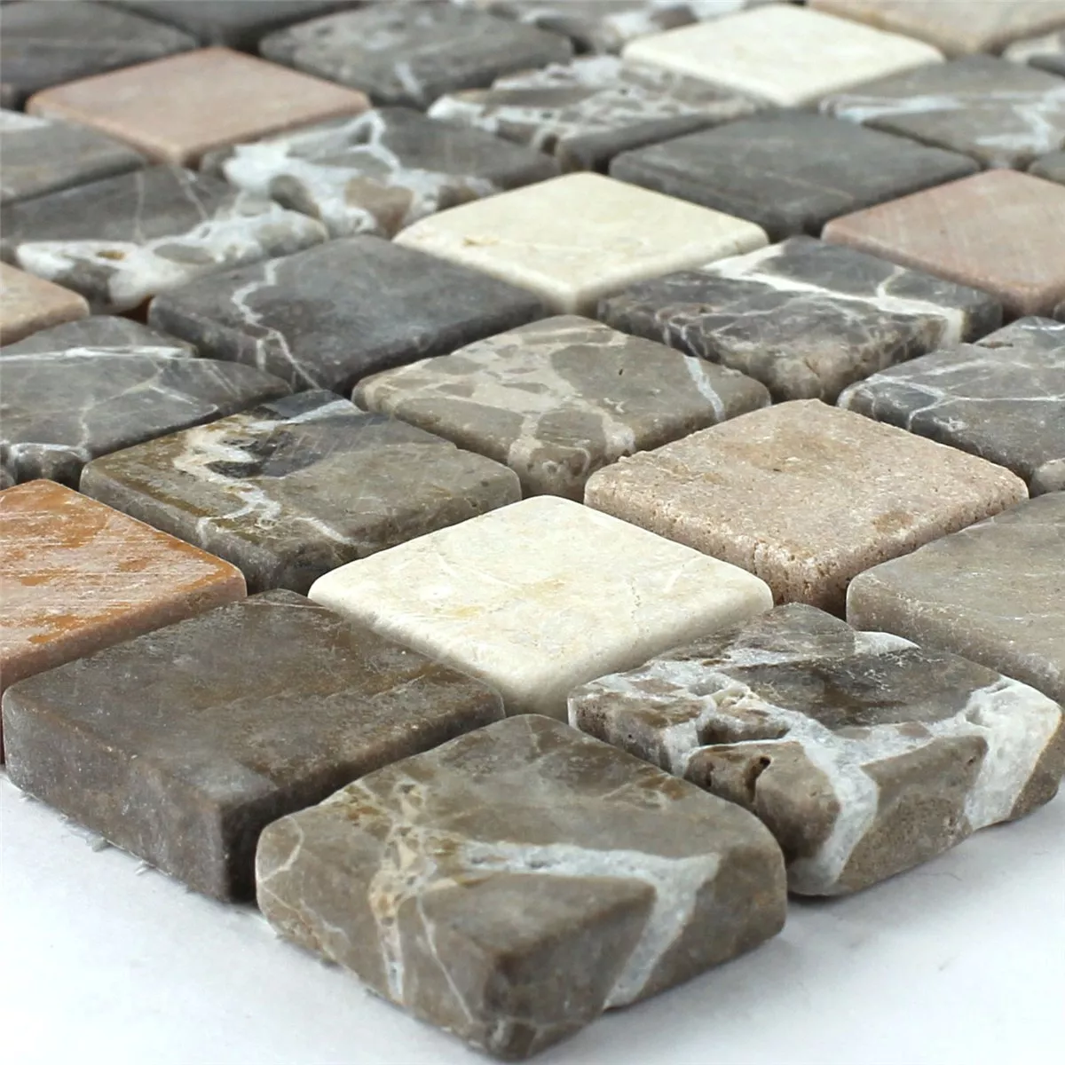 Mosaic Tiles Marble Brown 23x23x7mm