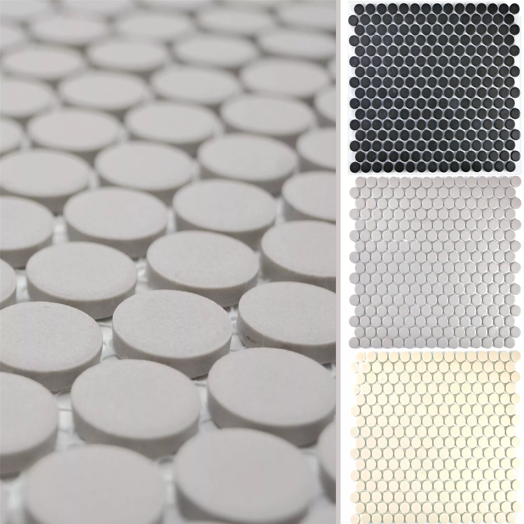Sample Ceramic Mosaic Tiles Button Radoslov Unglazed