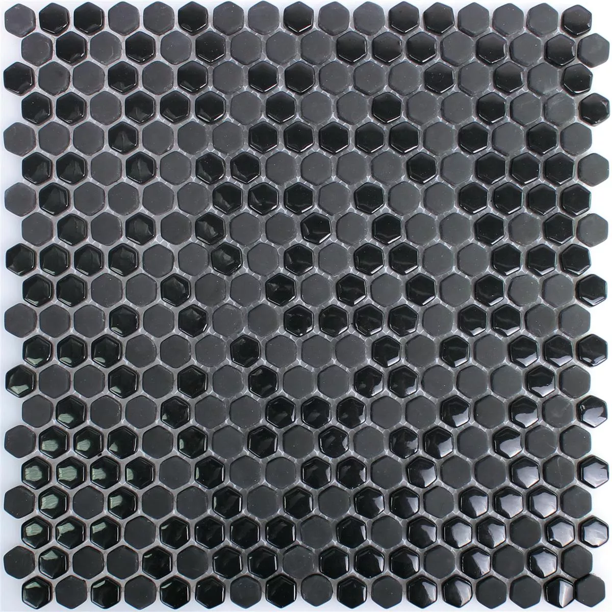 Mozaic De Sticlă Gresie Brockway Hexagon Eco Negru