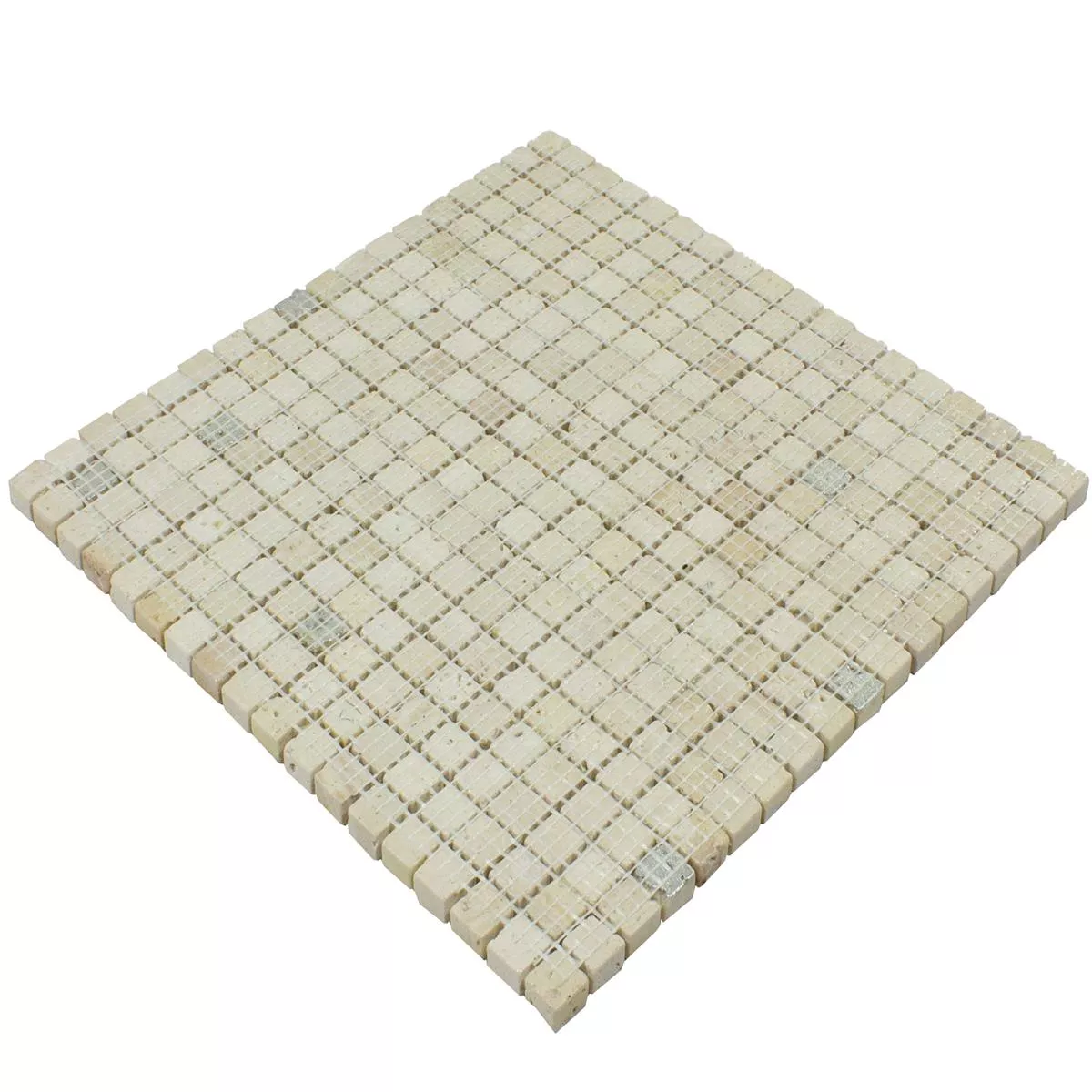 Campione Marmo Mosaico In Pietra Naturale Piastrelle Antika Mix Argento Crema