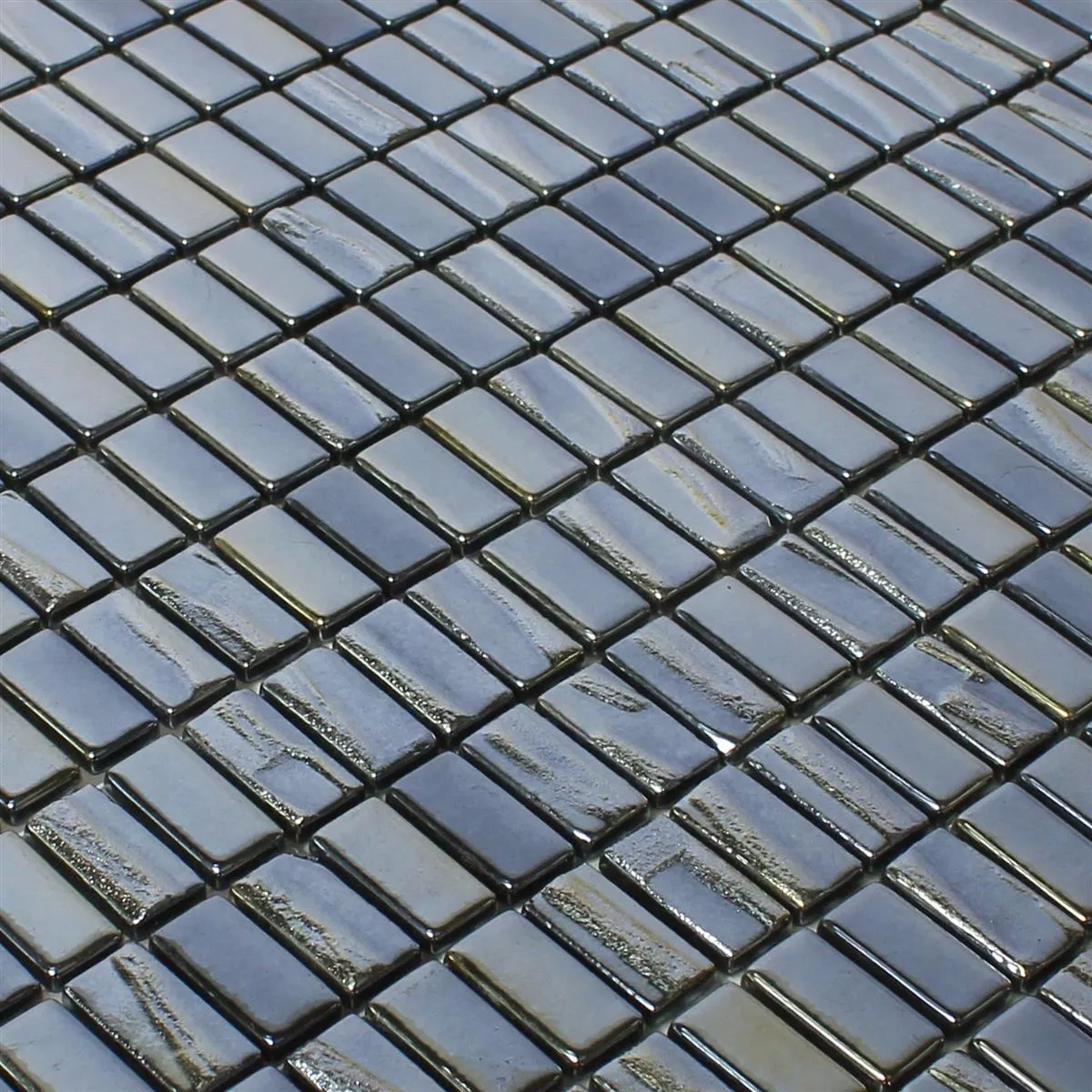 Mosaico De Vidro Azulejos Presley Preto Metallic Haste