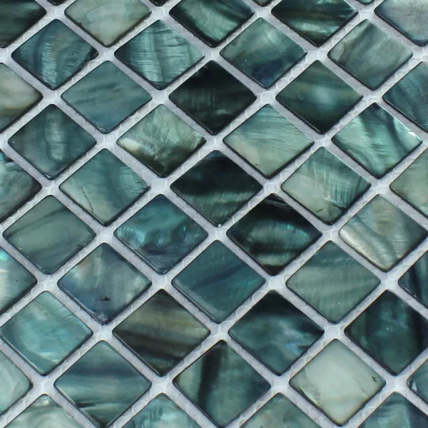 Mozaik Csempe Üveg Gyöngyház Hatású 25x25x2mm Zöld