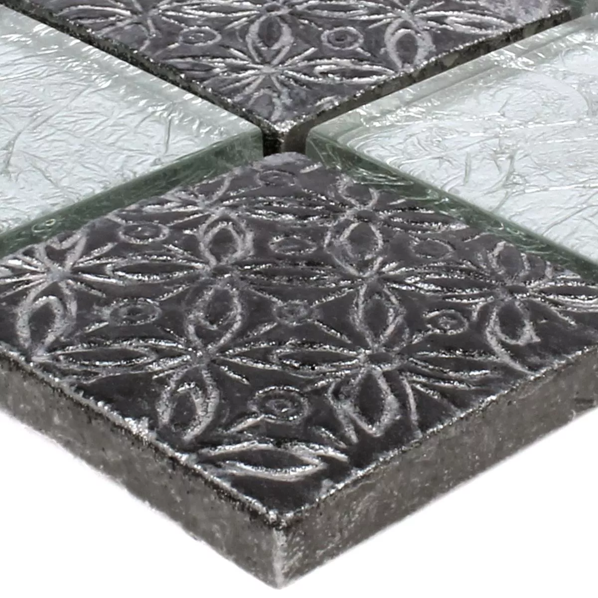 Mønster fra Mosaikkfliser Glass Naturstein Friesia Sølv