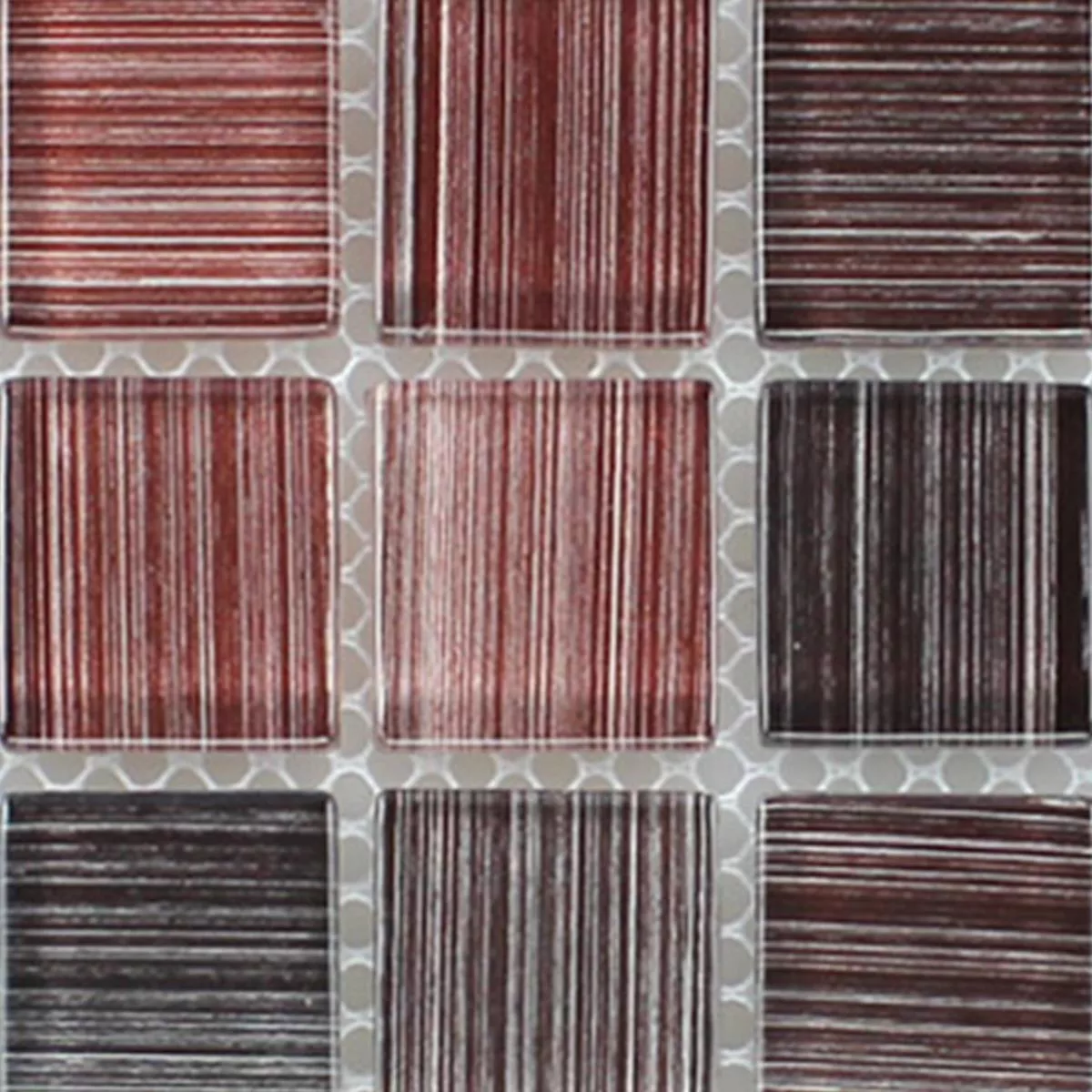 Sample Striped Crystal Mosaic Tiles Glass Brown Mix