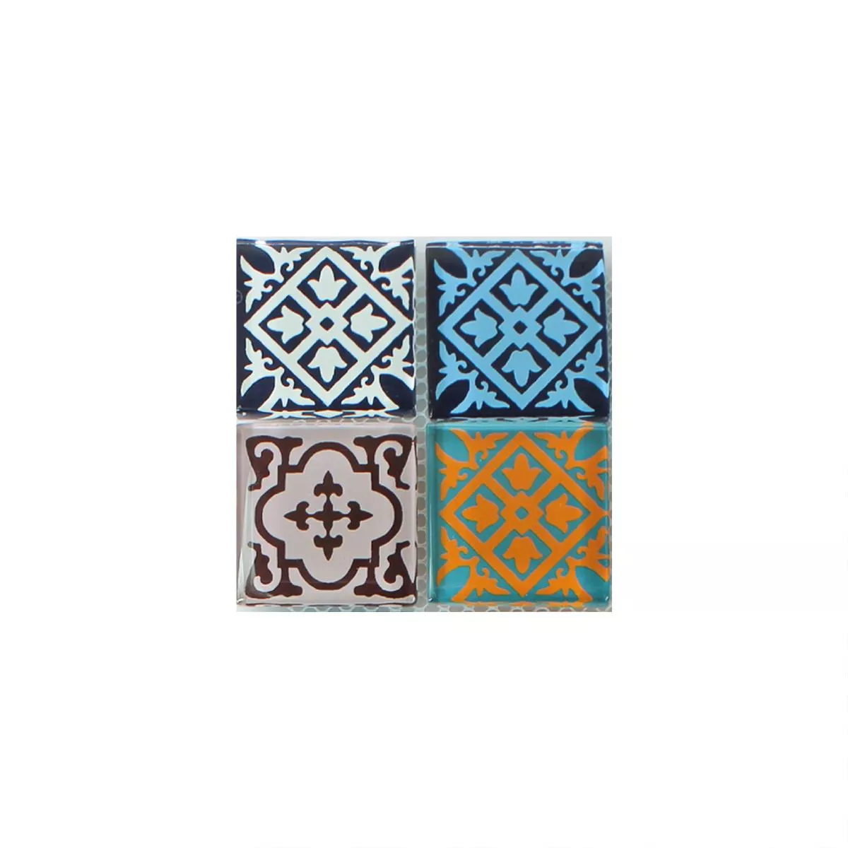 Mønster fra Mosaikkfliser Glass Barock Ornament Farget Mix