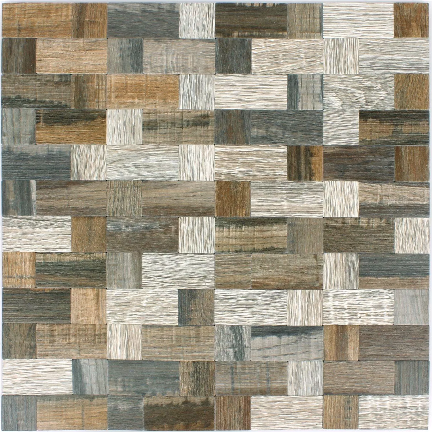 Sample Mosaic Tiles Wood Optic Metal Self Adhesive Morelia Kombi
