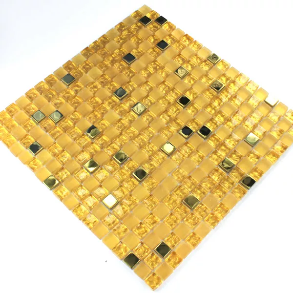 Sample Mosaic Tiles Glass Stainless Steel Gold