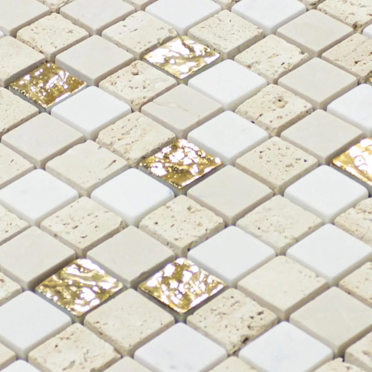 Marmor Naturstein Mosaik Fliesen Limonello Gold Creme