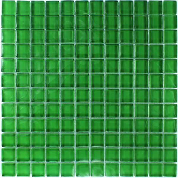 Glass Mosaikk 23x23x8mm Grønn Uni