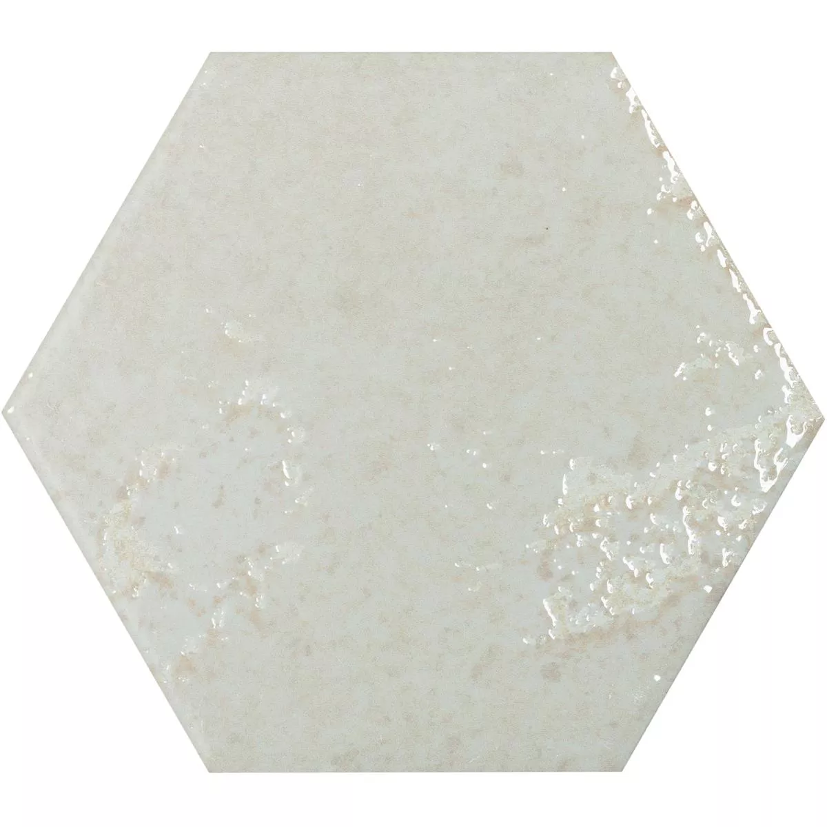 Wall Tiles Lara Glossy Waved 13x15cm Hexagon Blanc