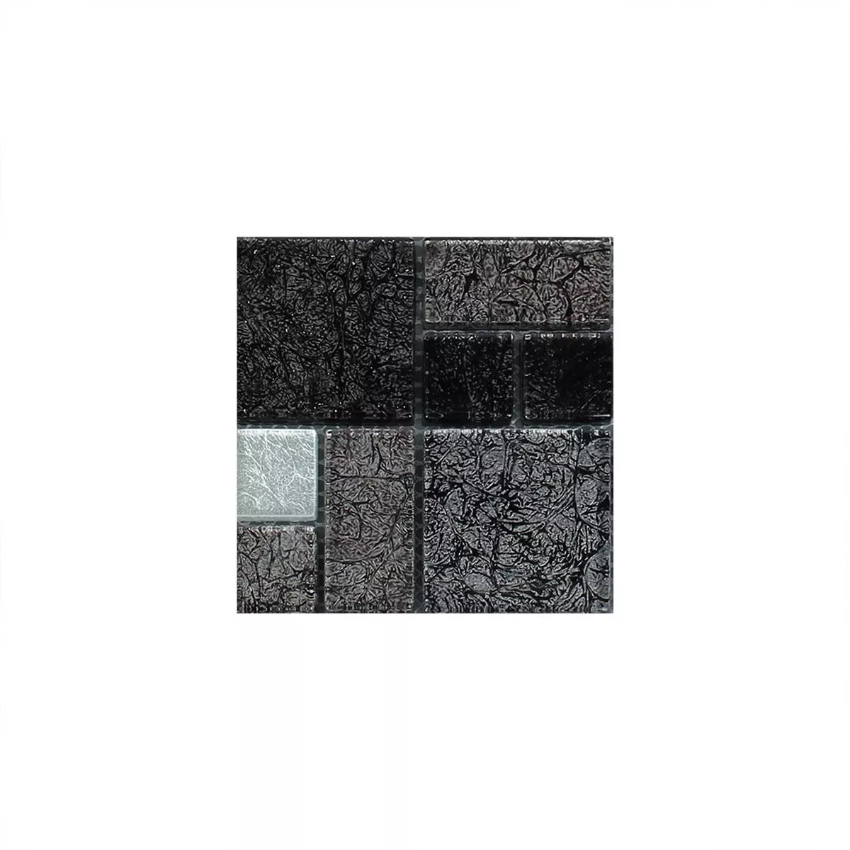Model din Mozaic De Sticlă Gresie Curlew Negru Argint ix