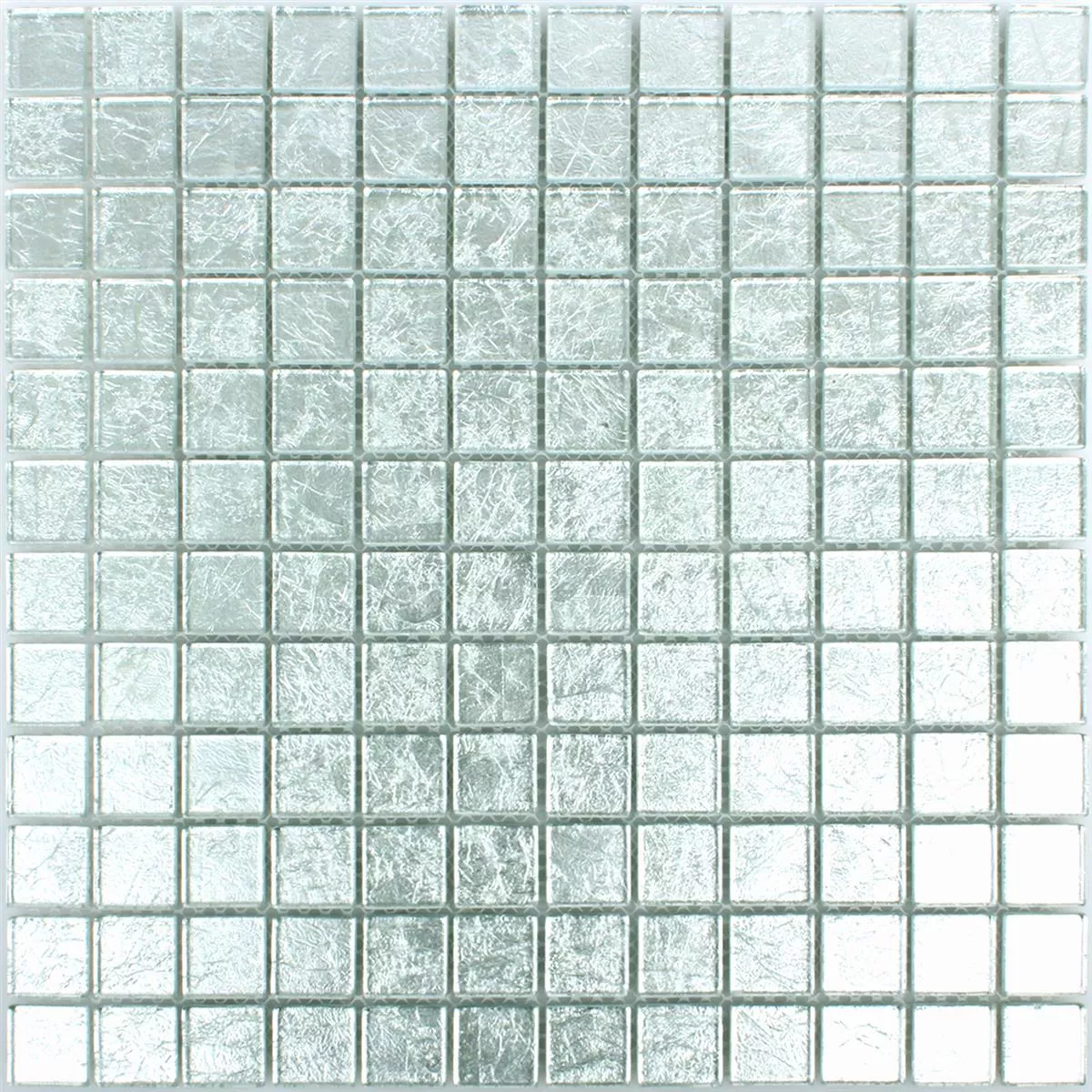 Mozaik Csempe Üveg Lucca Ezüst 23x23x4mm