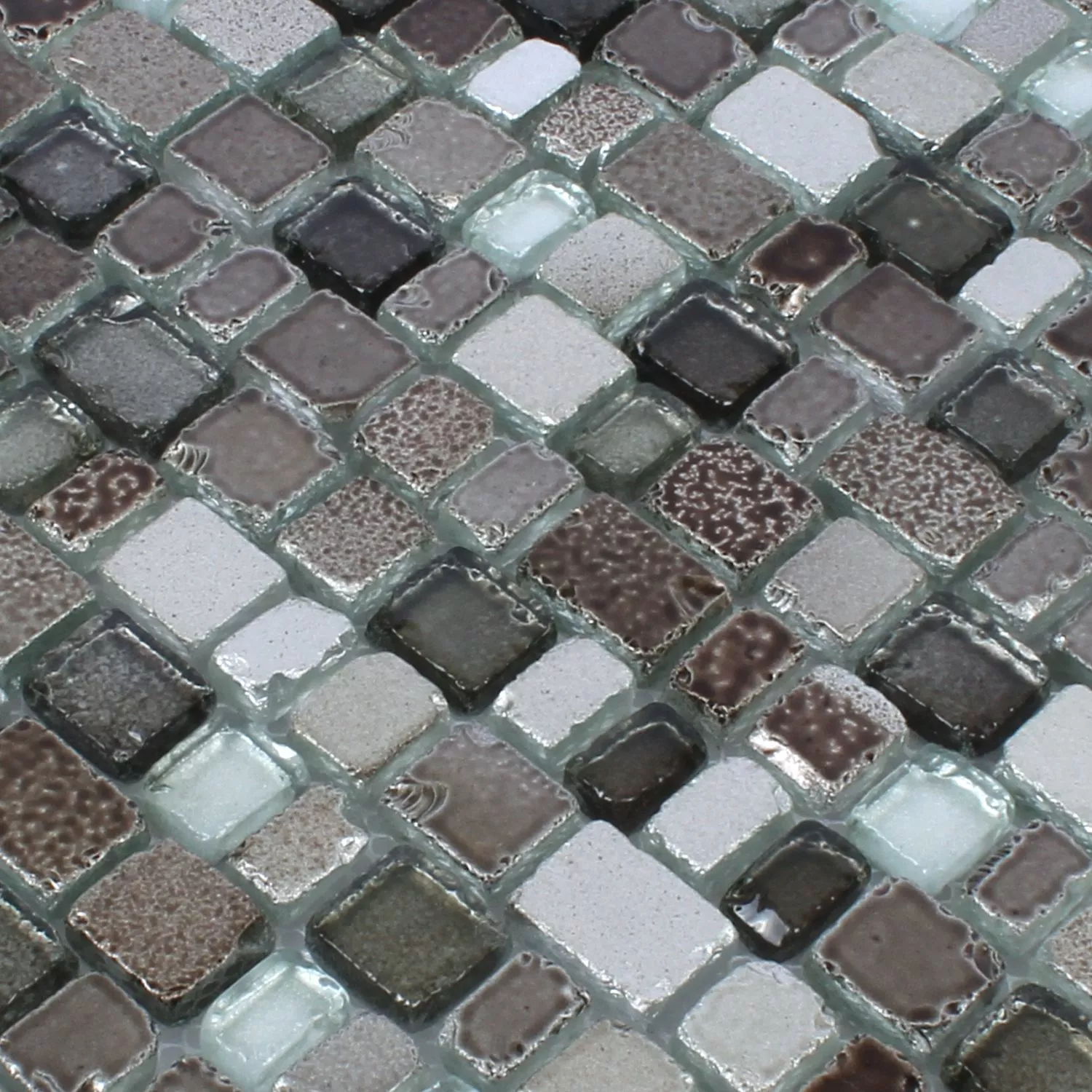 Sample Mosaic Tiles Glass Roxy Grey Silver