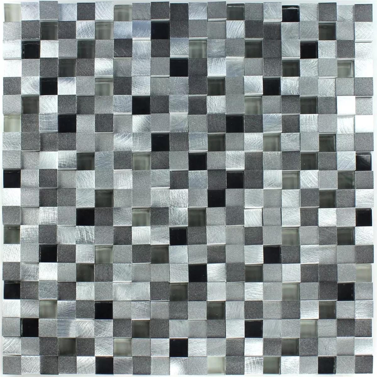 Design Tiles Aluminium Alu Glass 3D Mosaic Black Mix
