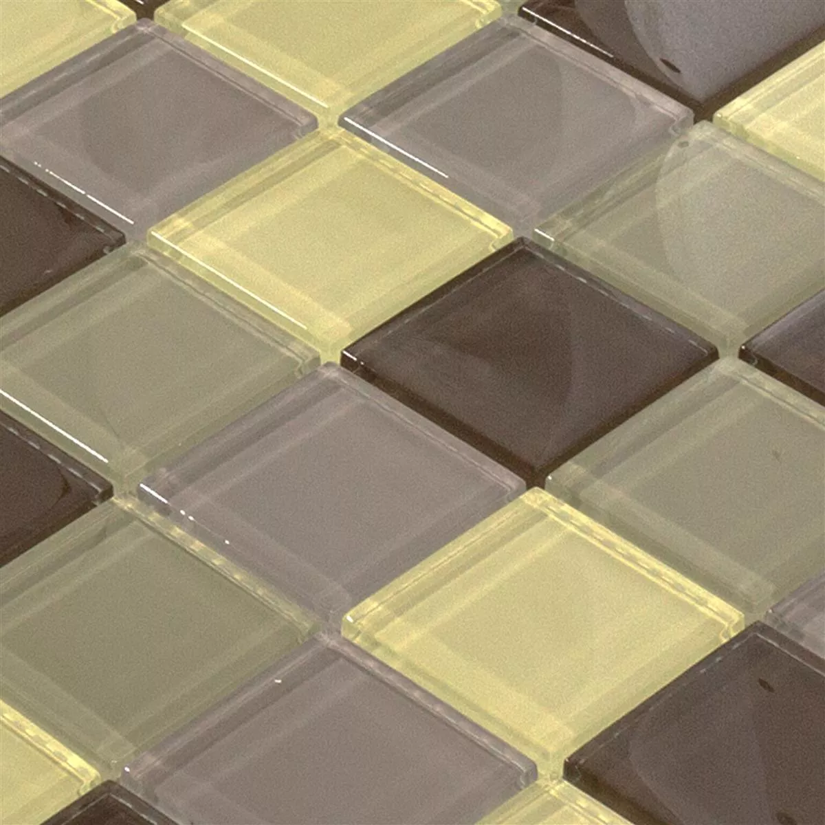 Sample Glass Mosaic Tiles Glasgow Brown Mix