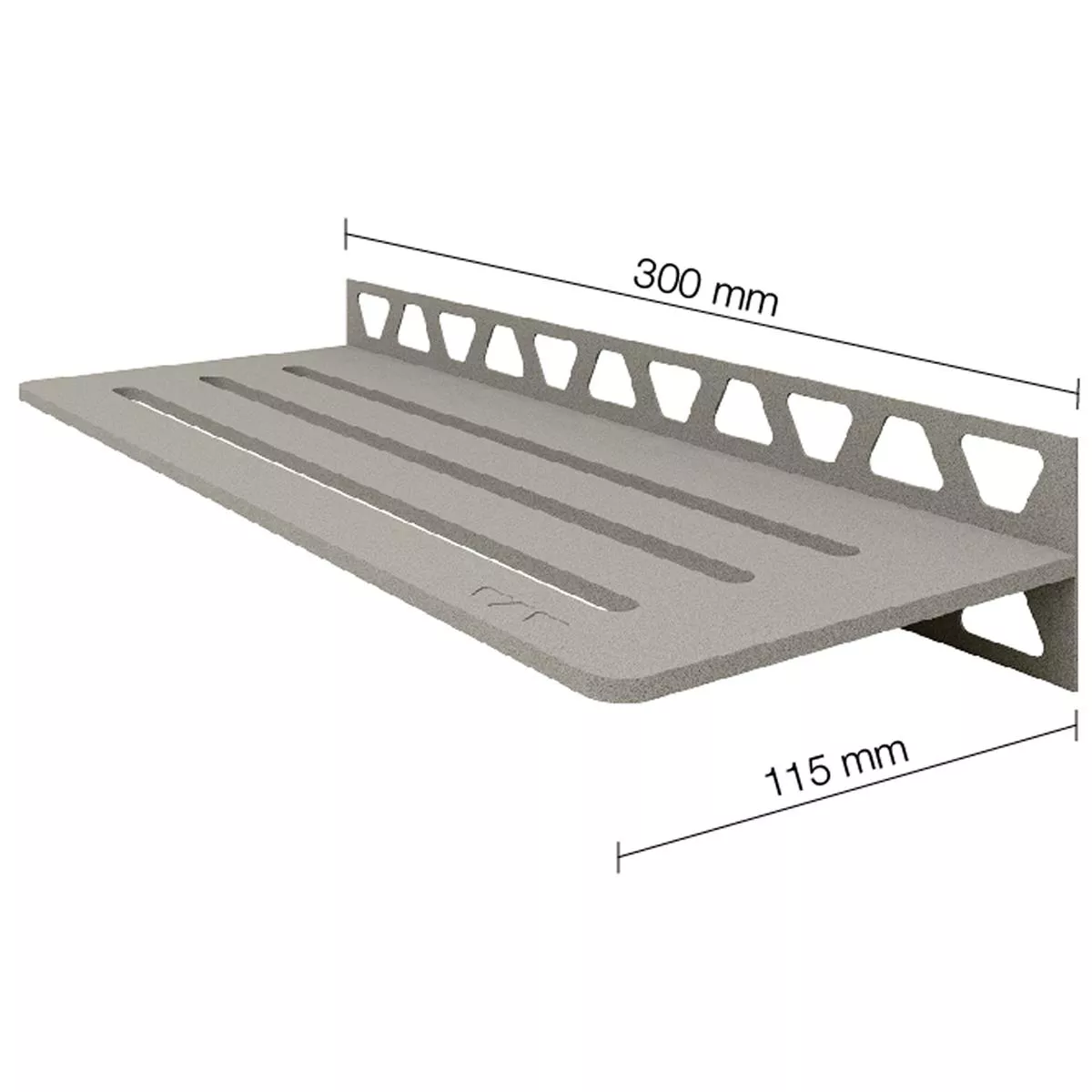 Duschablage Wandablage Schlüter Rechteck 30x11,5cm Wave Grau