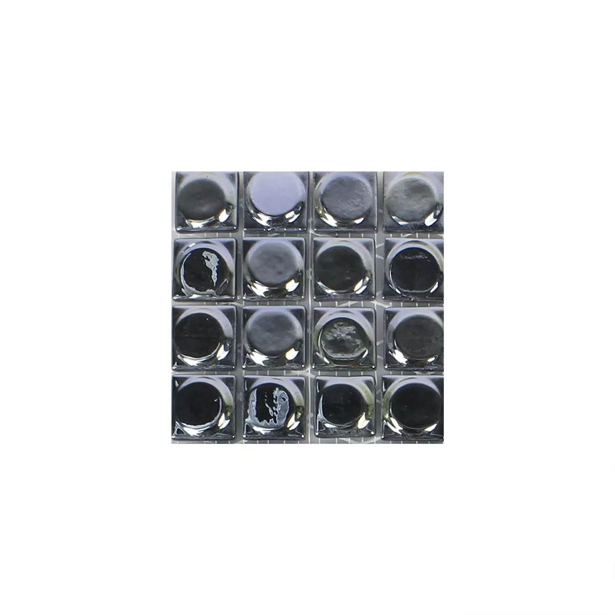 Sample Glasmozaïek Tegels Accra Zwart 3D Rond