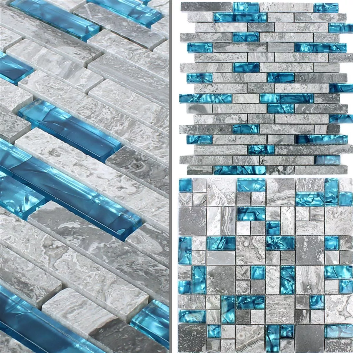 Mozaic De Sticlă Placi De Piatra Naturala Sinop Gri Albastru