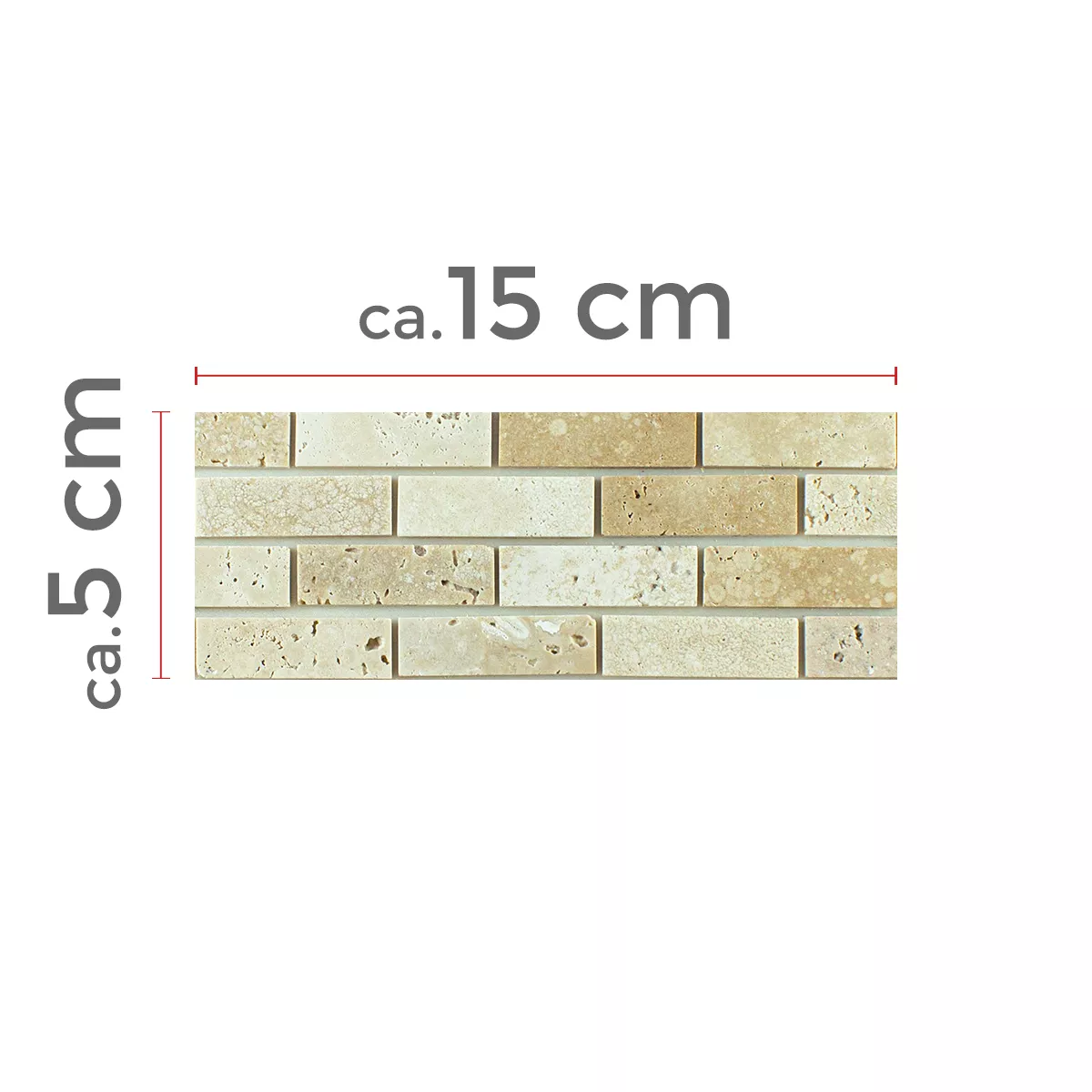 Muster von Naturstein Mosaik Mariental Selbstklebend Beige