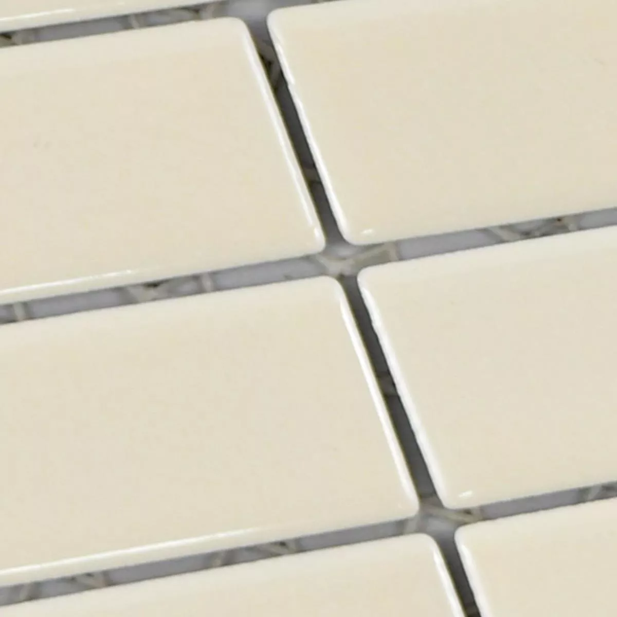 Sample Ceramic Mosaic Tiles Adrian Beige Glossy Rectangle