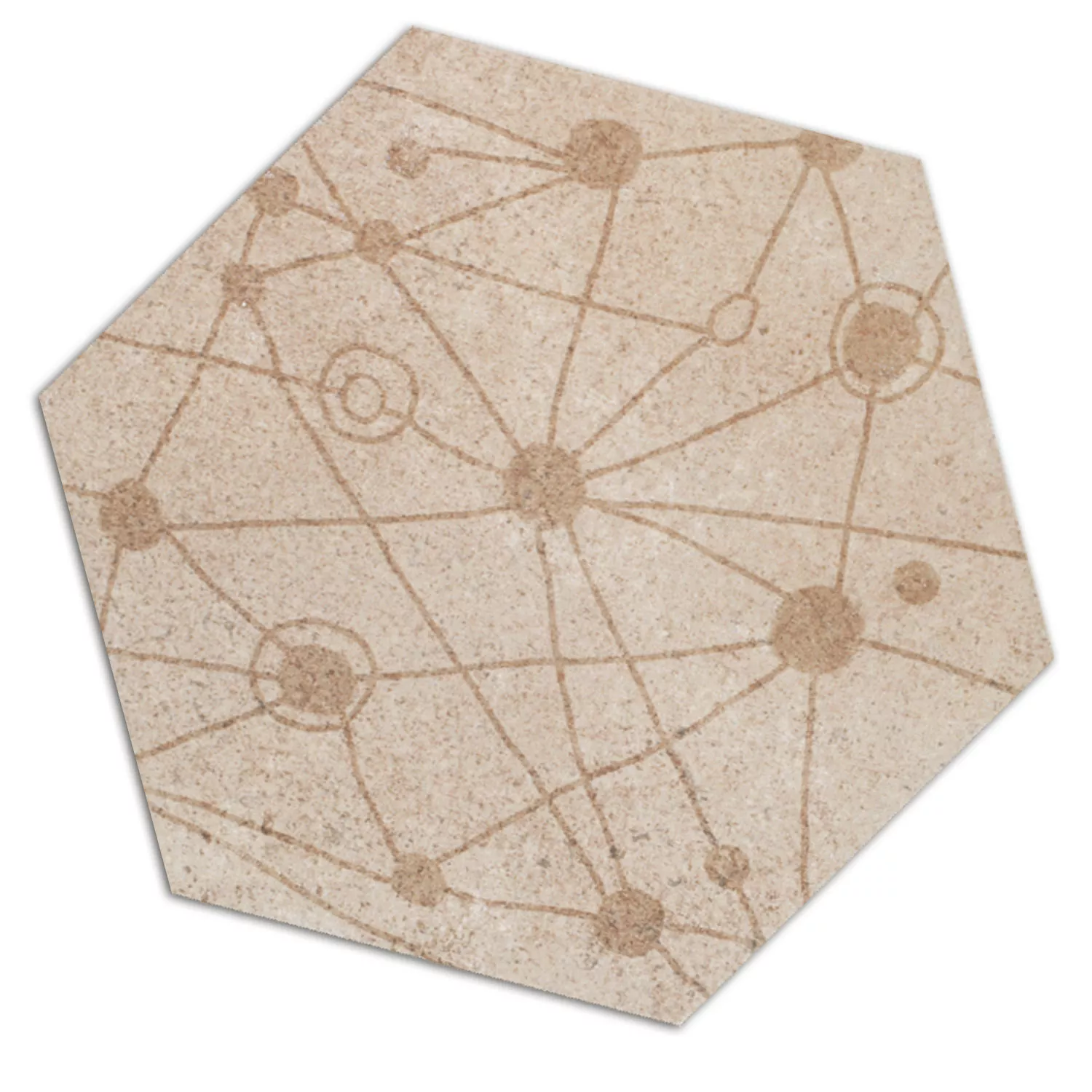 Model Aspect Tiglă De Ciment Decor Hexagon Atlanta Bej