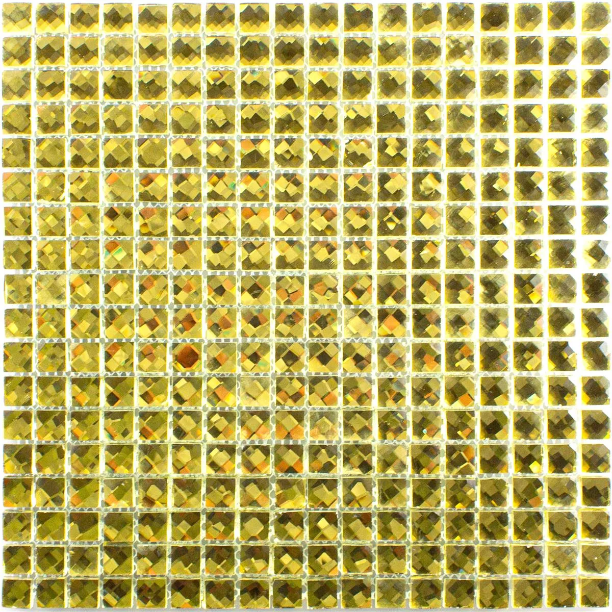 Ποτήρι Ψηφιδωτό Πλακάκι Victoria Χρυσός Tετράγωνο 15
