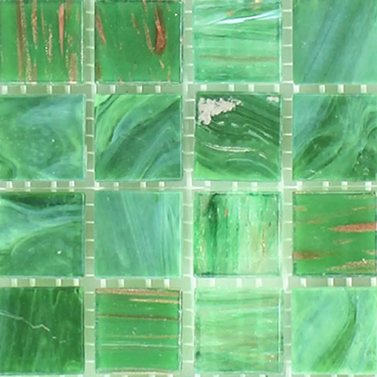 Mønster fra Glass Effekt Mosaikk Flis Gull Star Grønn
