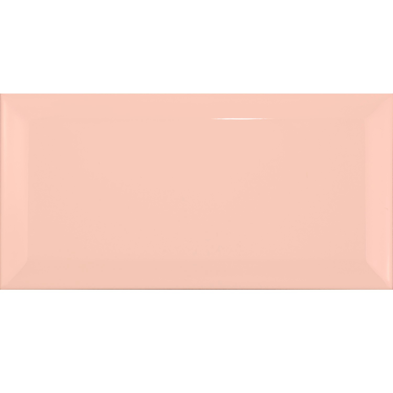 Metro tegel Oranje Glanzend 7,5x15 cm Met Facet Pitcox Salmon