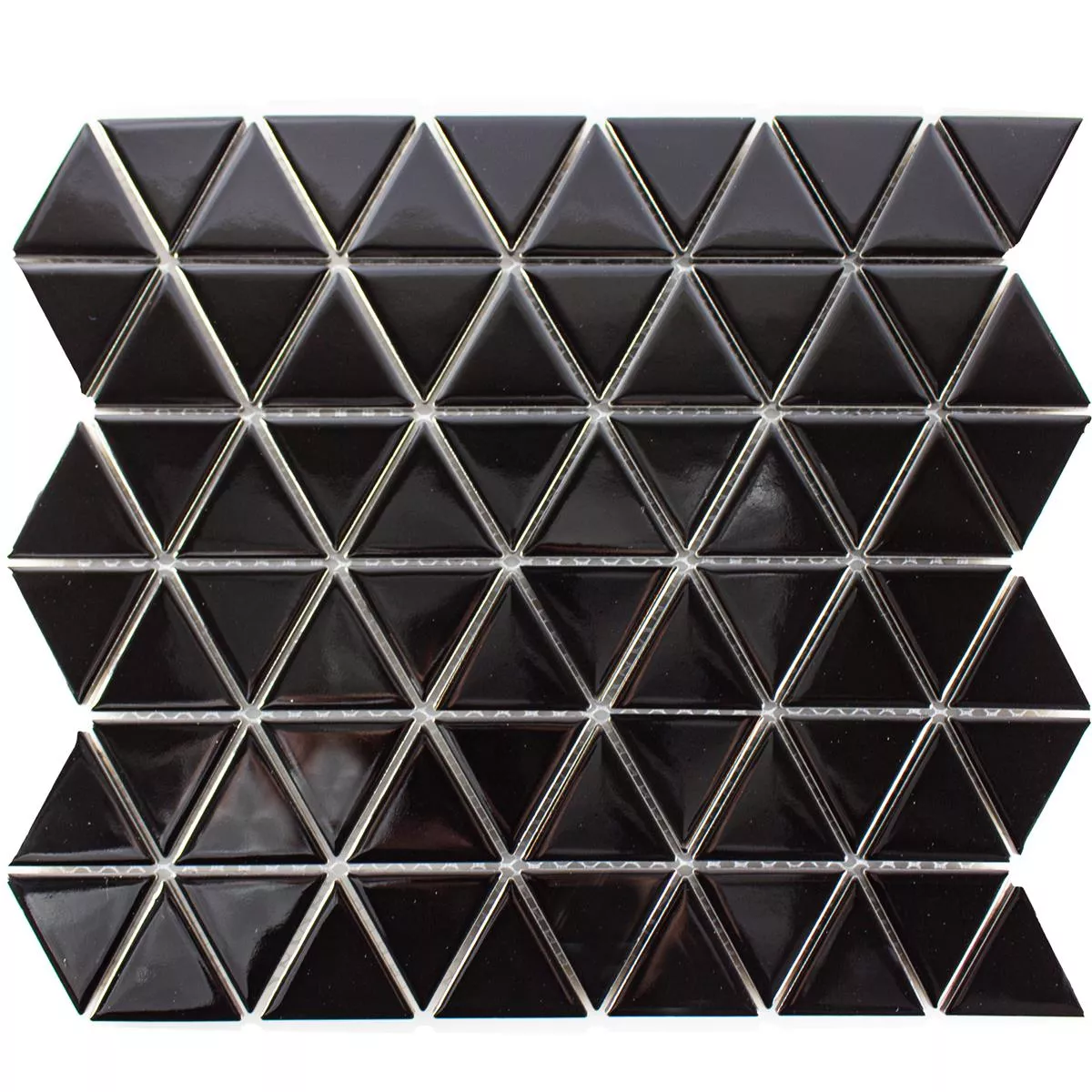 Échantillon Céramique Mosaïque Carrelage Arvada Triangle Noir Brillant