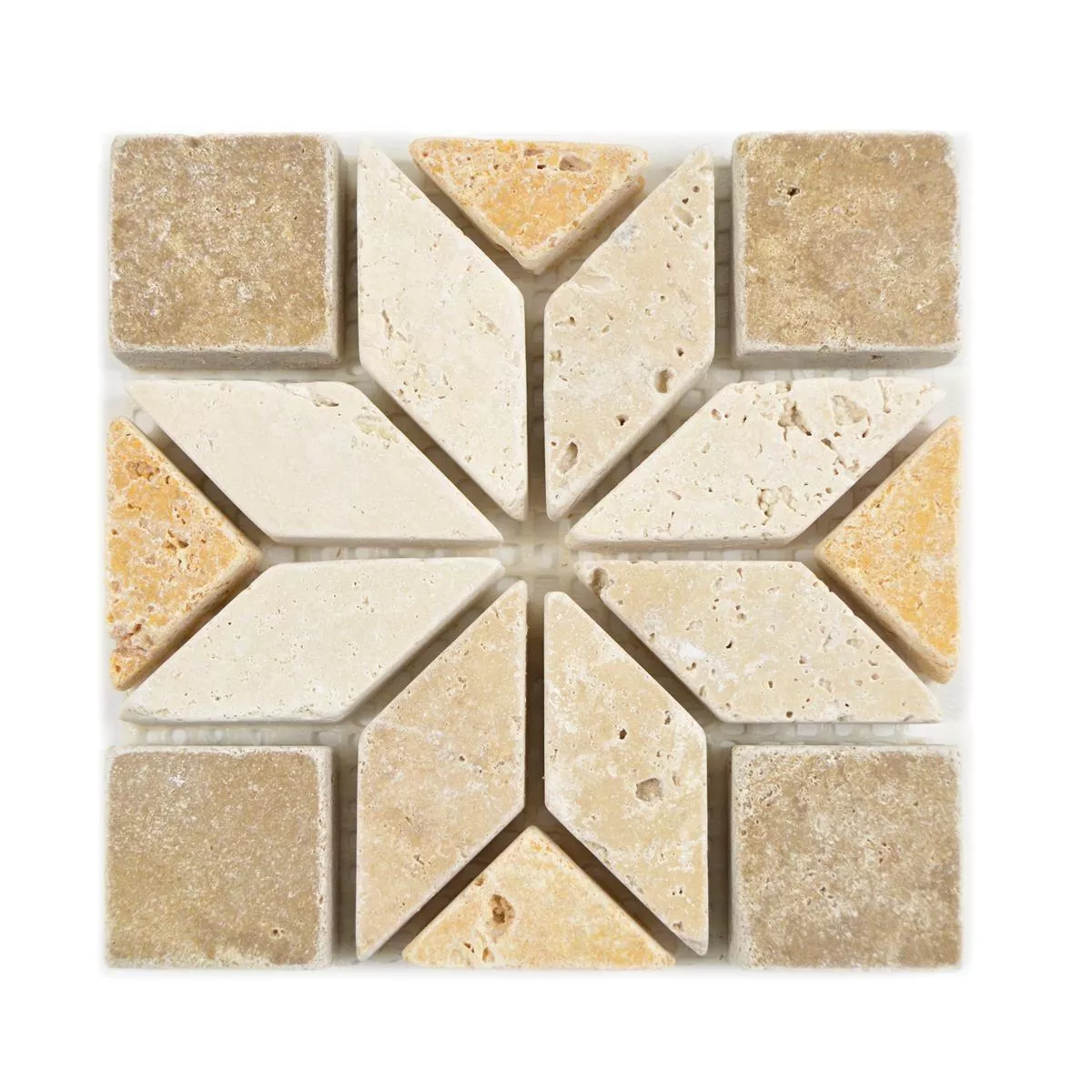 Prirodni Kamen Element Mozaika Drexel Smeđa Bež Zlatna 10x10cm