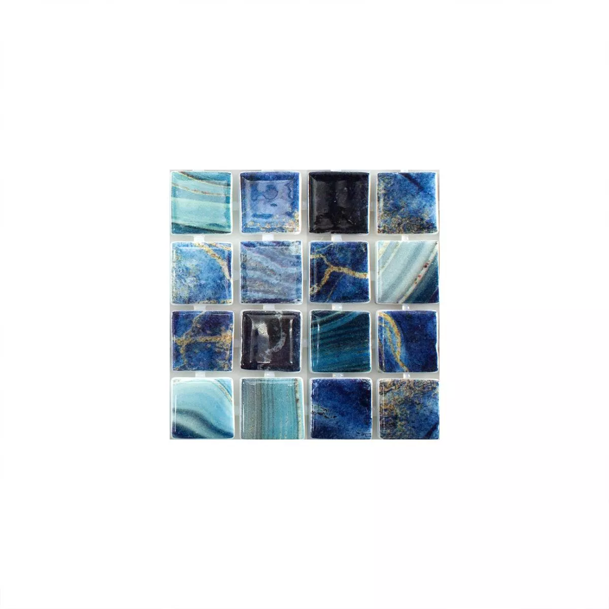 Sample Glas Zwembad Mozaïek Baltic Blauw Turquoise