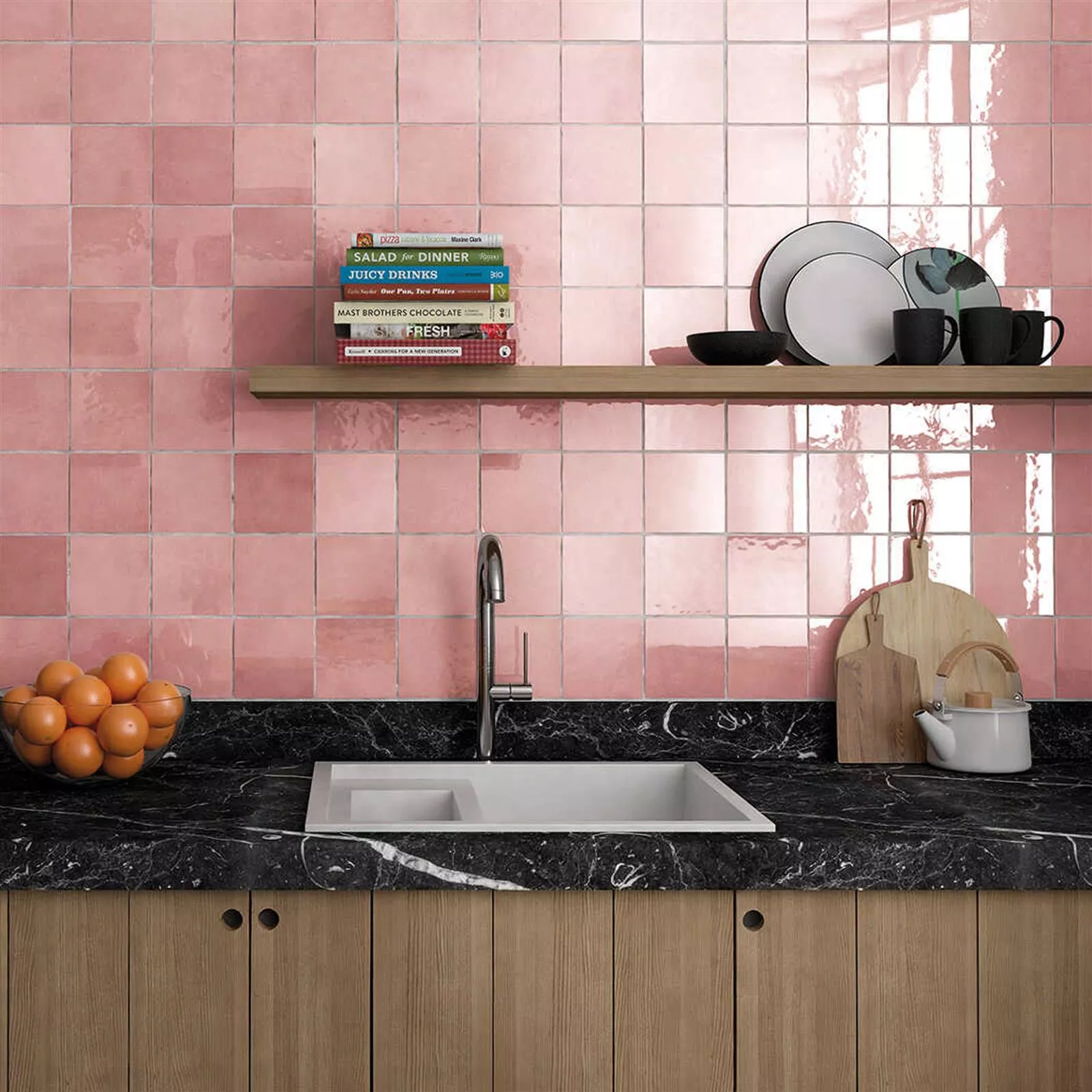 Wall Tiles Concord Wave Optics Pink 13,2x13,2cm