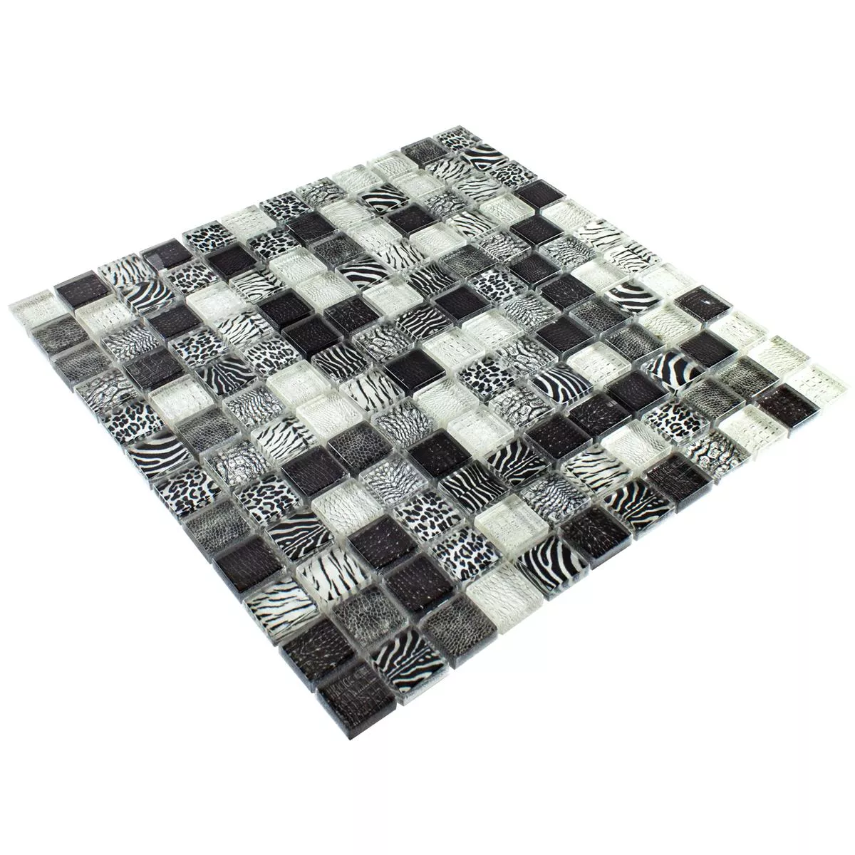 Sample Glass Mosaic Tiles Safari Black 23