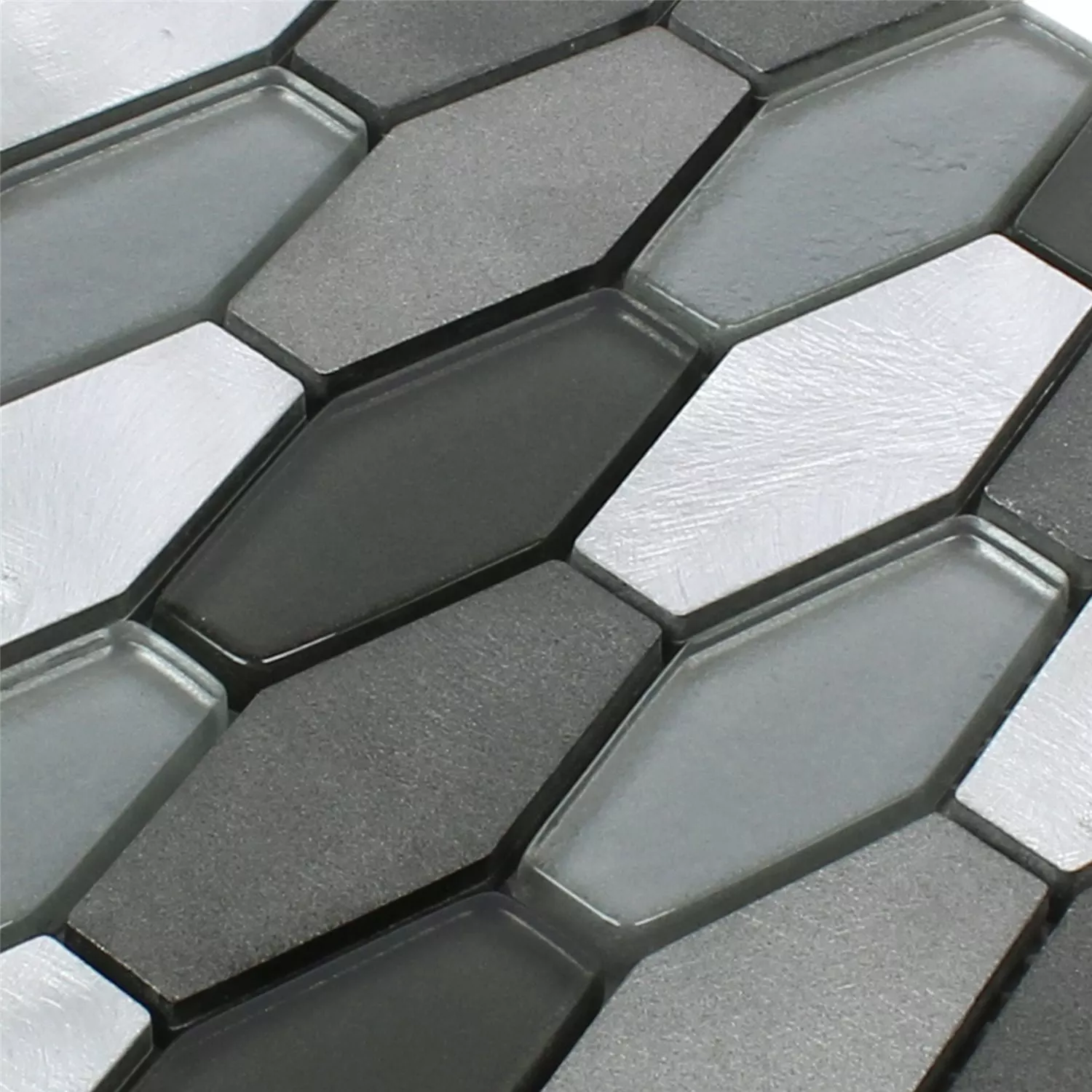 Mønster fra Mosaikkfliser Sekskant Sekskant Lupo Svart Sølv