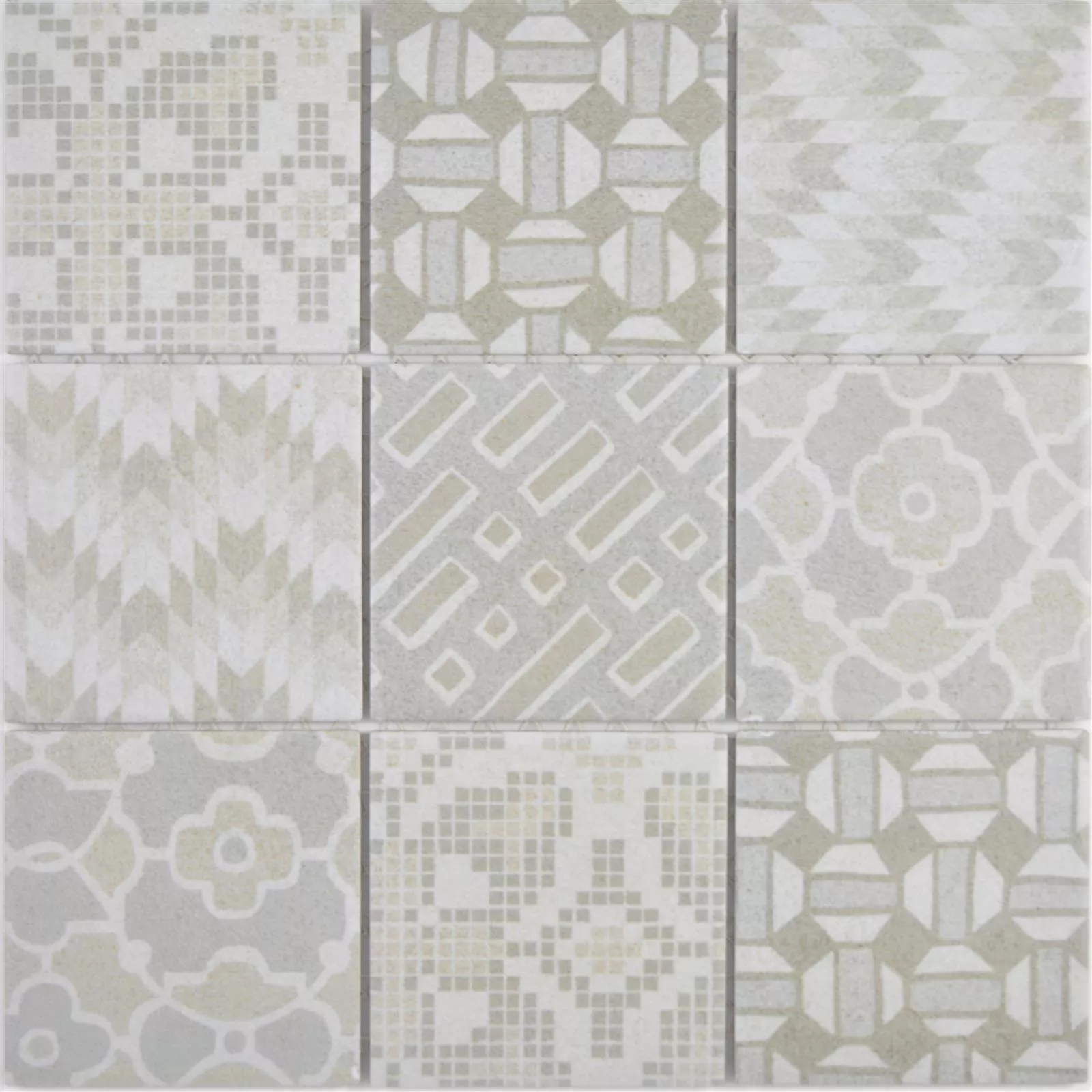 Sample Ceramic Mosaic Tiles Romantica Retro Bianco