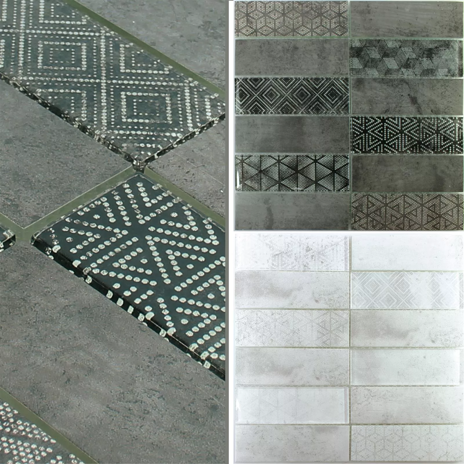 Vzorek Skleněná Mozaika Dlaždice Patras Betonový Vintage Vzhled