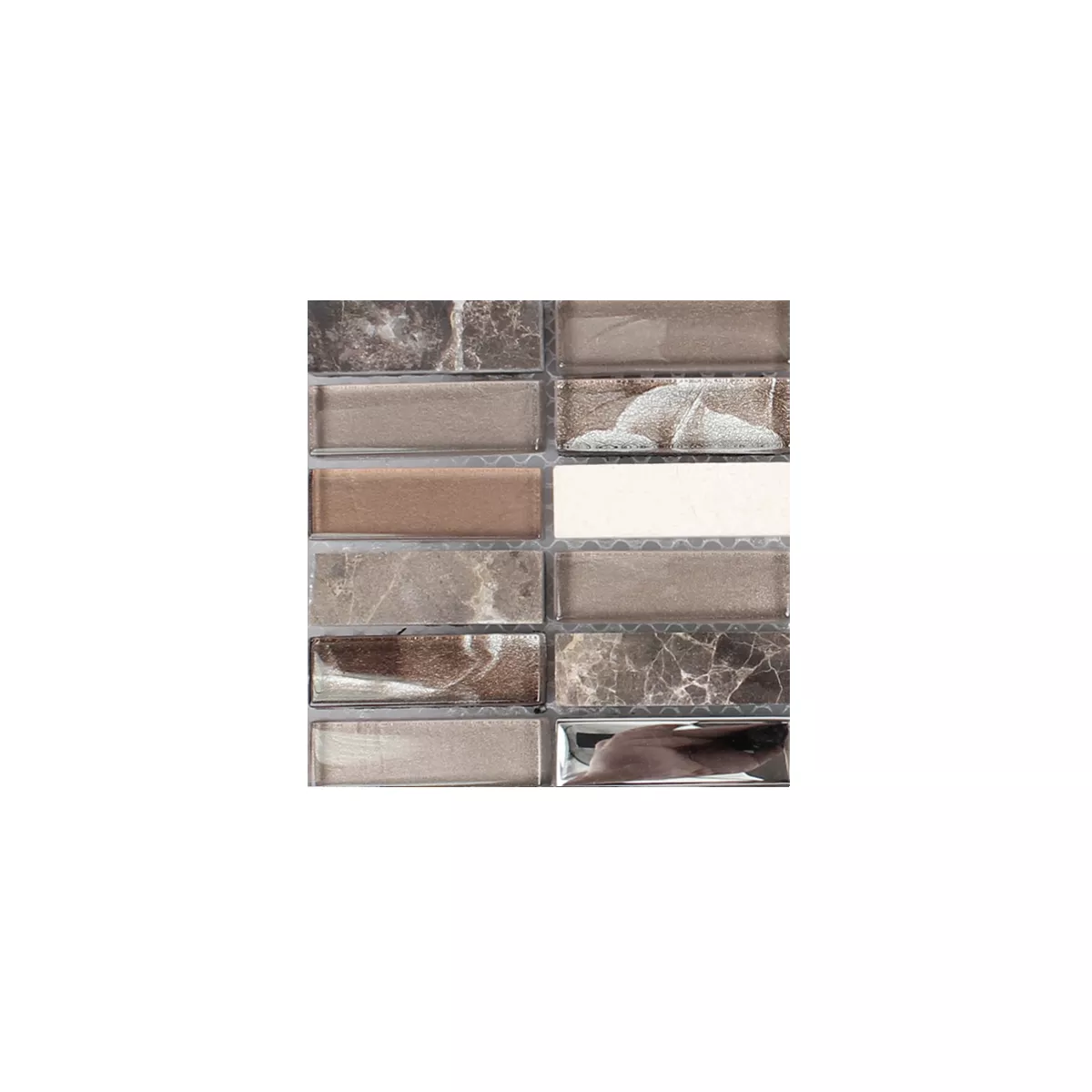 Prov Mosaik Magia Glas Natursten Mix Brun