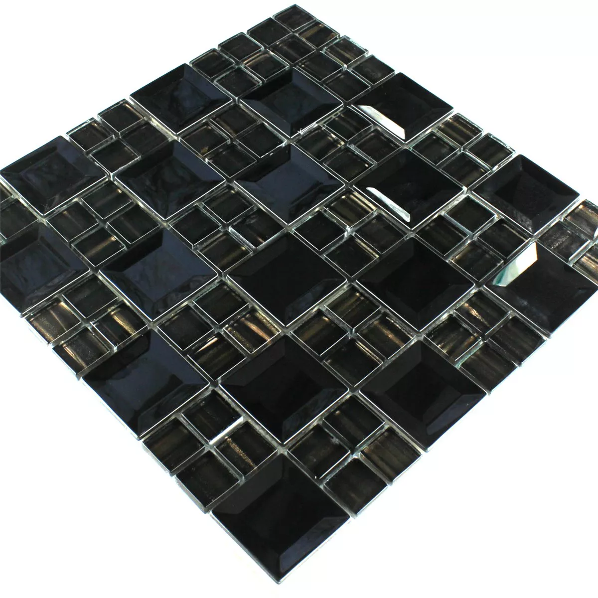 Model din Plăci De Mozaic Oțel Inoxidabil Metal Negru