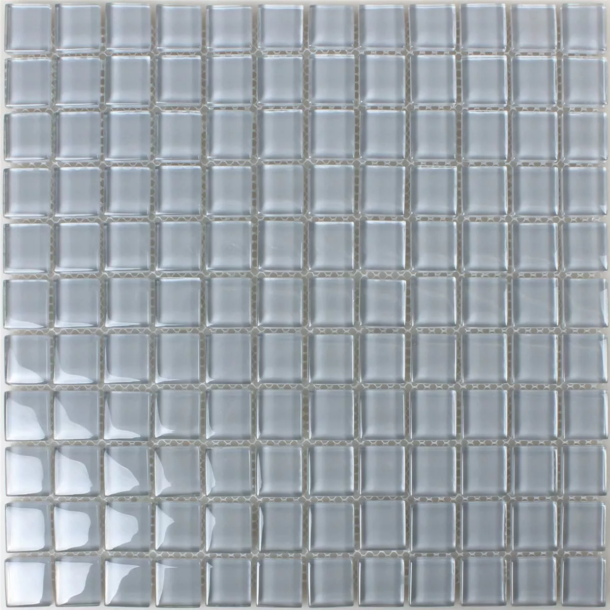 Mosaic Tiles Glass Light Grey Uni