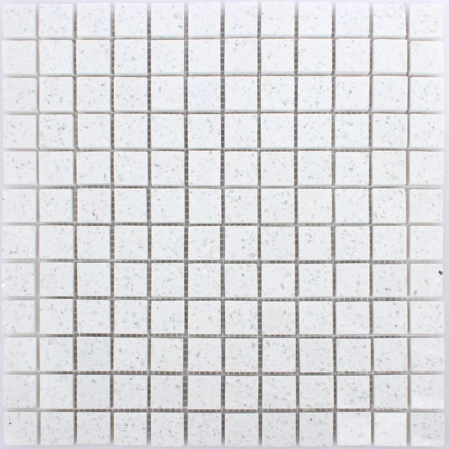 Sample Mosaic Tiles Quartz Resin White 