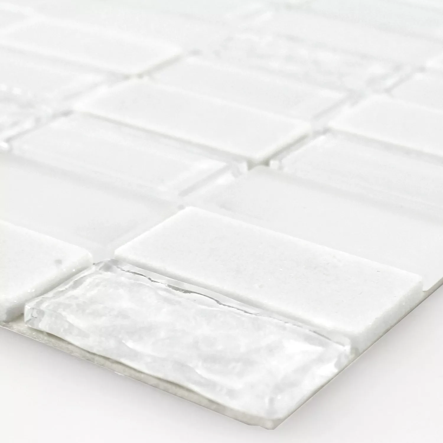 Öntapadó Mozaik Természetes Kő Üveg Mix Fehér Csiszolt