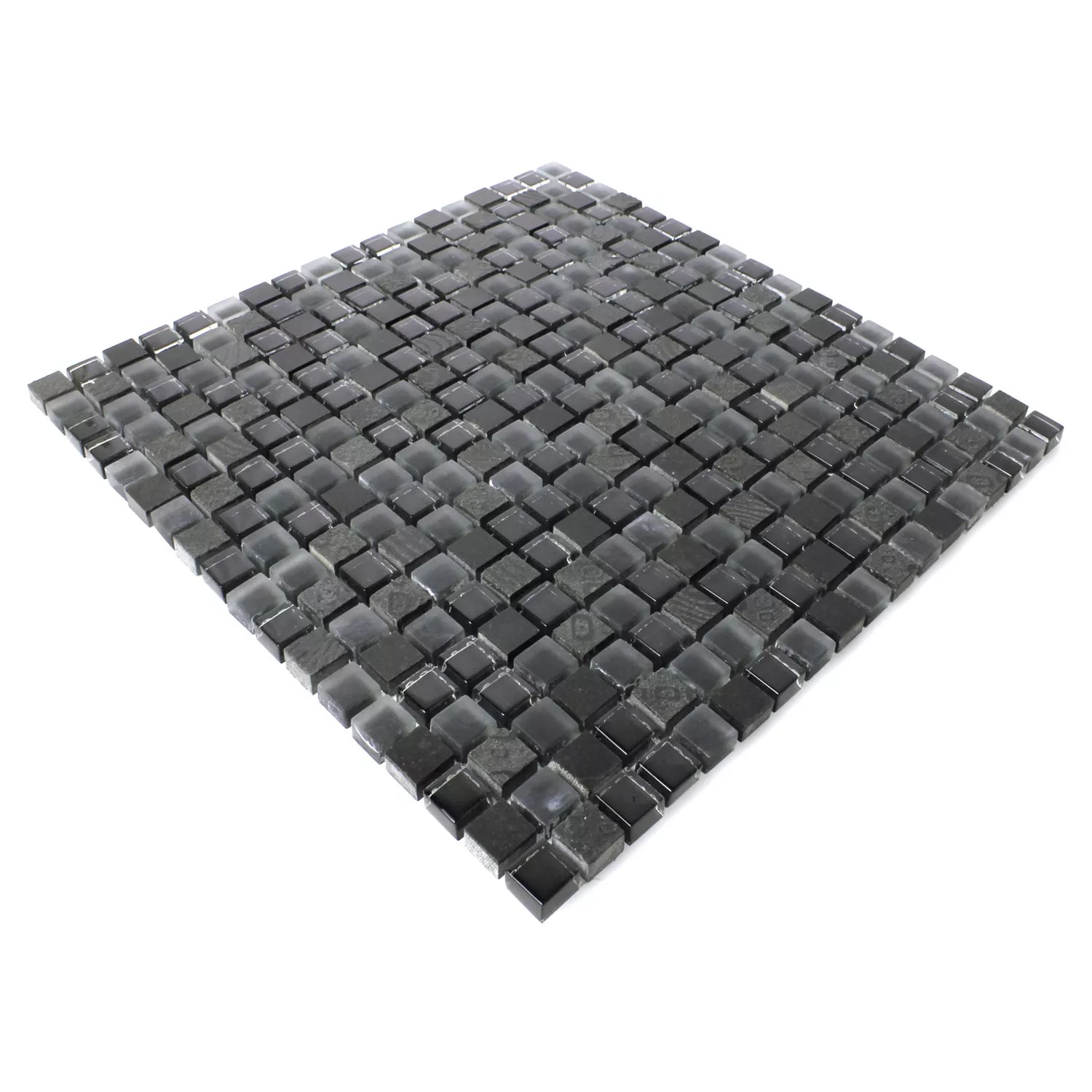 Mozaik Pločice Ankara Staklo Kamen Mix Crna 15