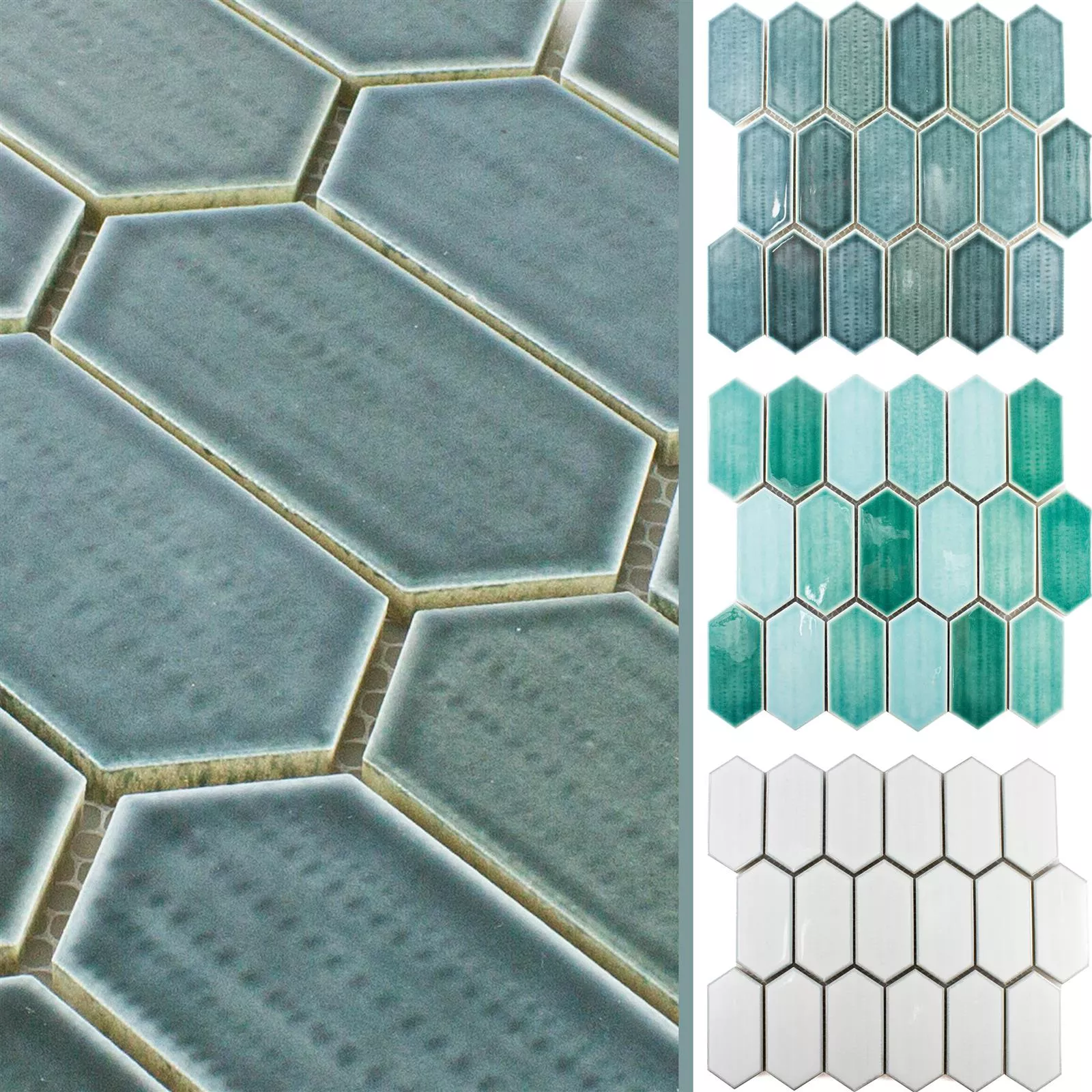 Cerámica Azulejos De Mosaico McCook Hexagonales Larga