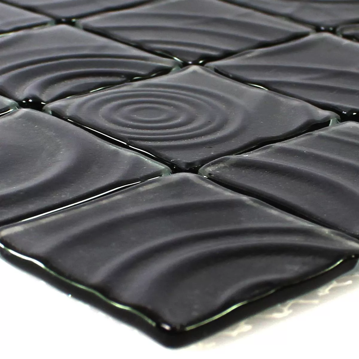 Sample Mosaic Tiles Glass Circle Effect Black