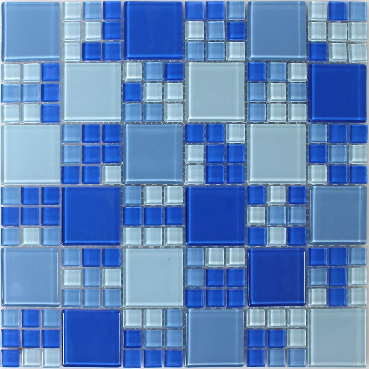 Sample Mosaic Tiles Glass Blue Light Blue Mix