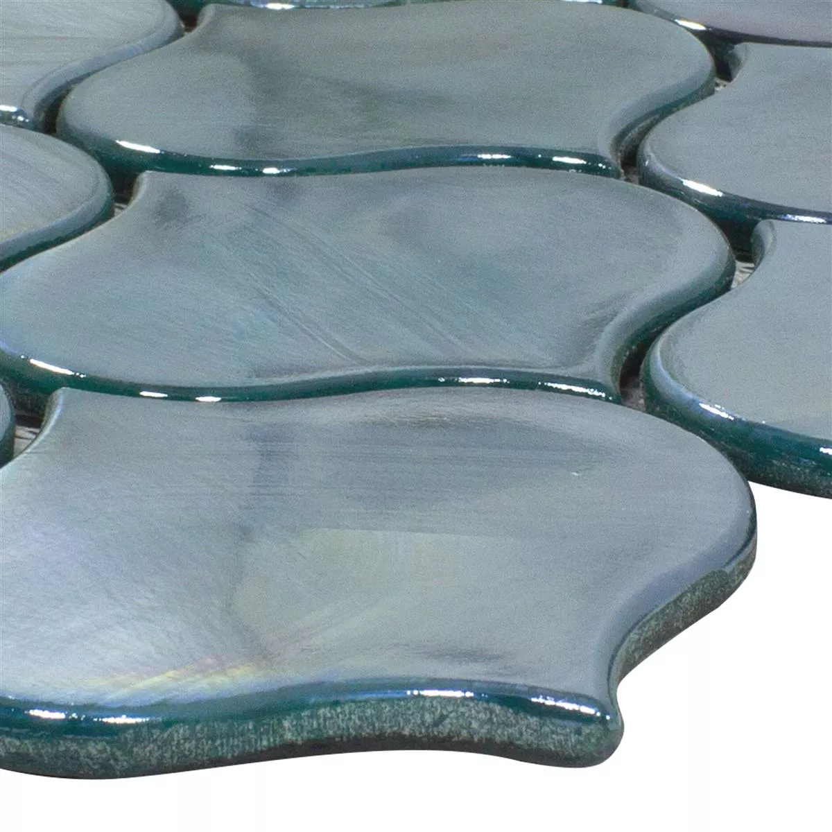 Sample Glass Mosaic Tiles Andalucia Arabesque Sea Green