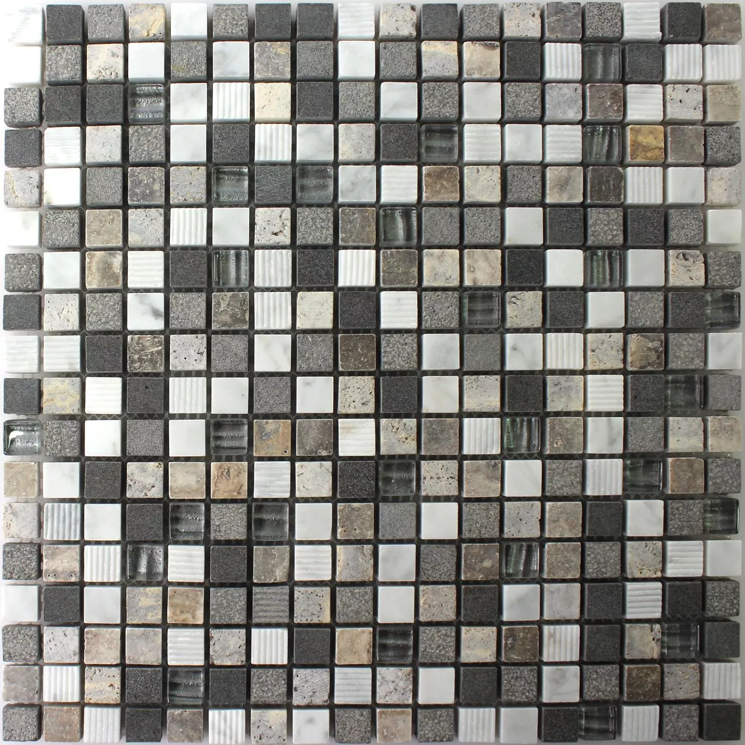 Mønster fra Mosaikkfliser Glass Naturstein Isola Grå Brun