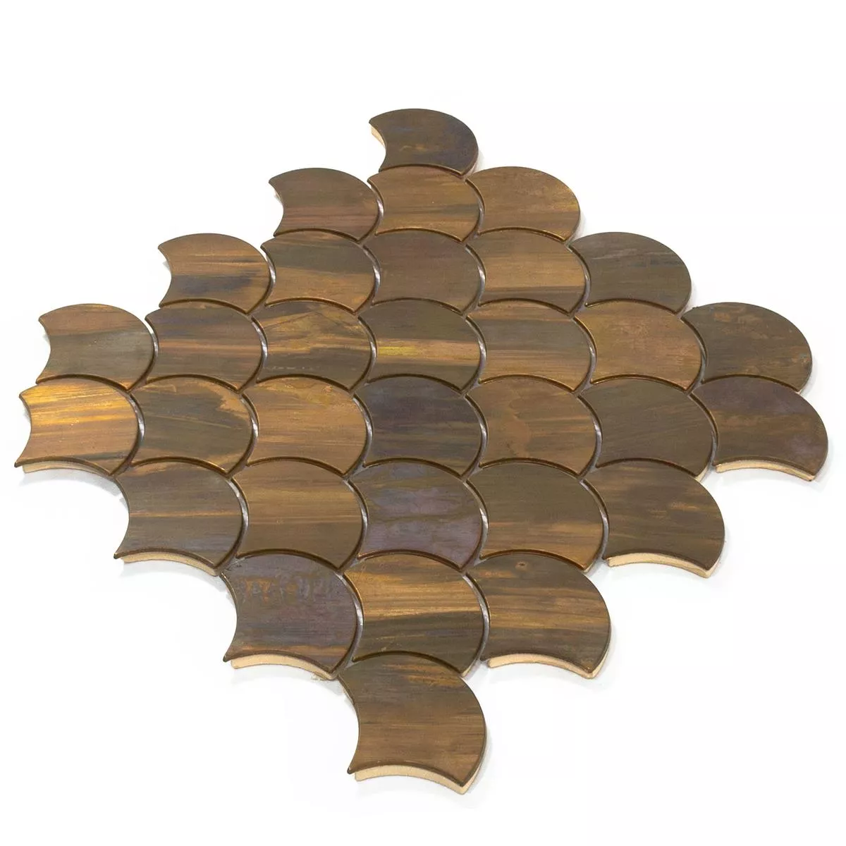 Prøve Metal Kobber Mosaik Fliser Copperfield Fächer