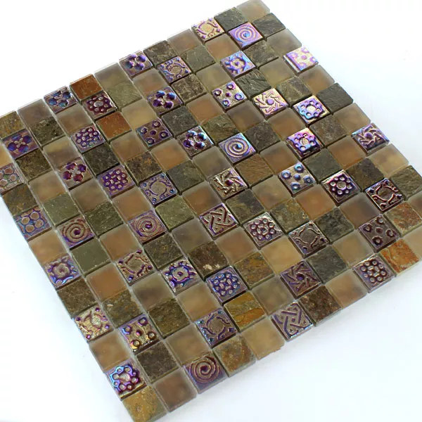 Mosaic Tiles Glass Limestone Marble Phoenix Brown