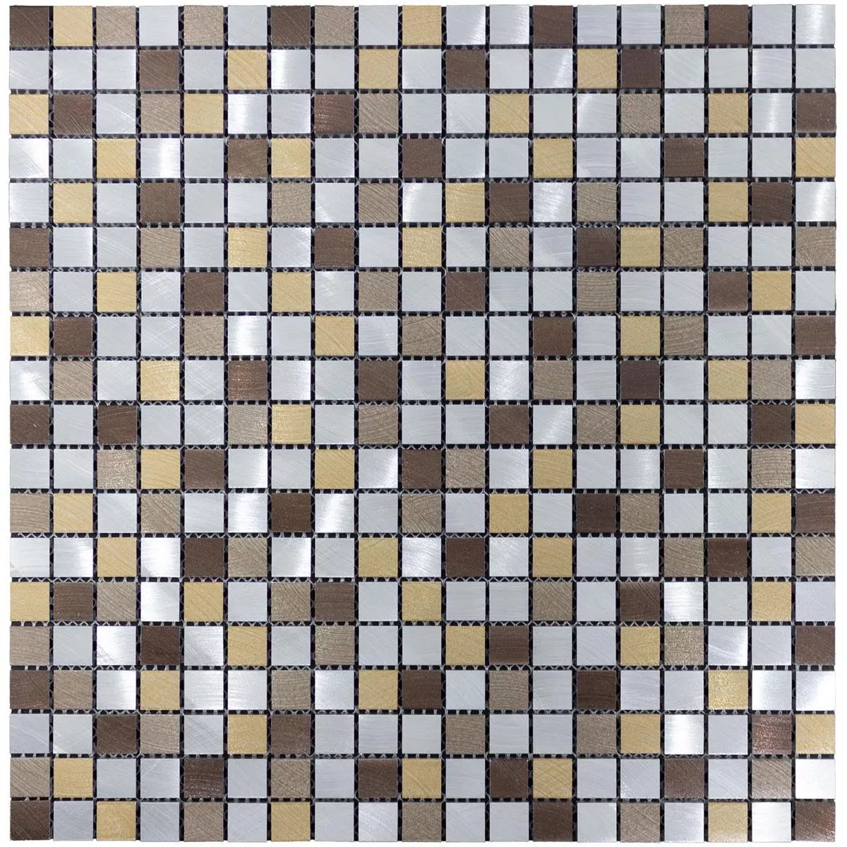 Aluminium Metal Mosaic Tiles Techvisto Brown Silver